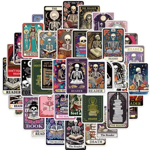 Tarot Card Design Sticker, 50pcs/set Waterproof Self Adhesive Decor Paper, Decor Sticker for Gift Greeting Card Water Bottle Laptop Phone, Ornaments