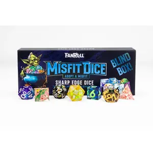 Fanroll Dice: Mystery Misfit Sharp Edge Resin Polyhedral Dice Set