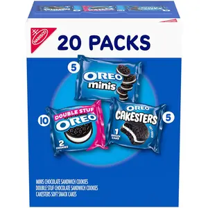 OREO Lovers Variety Pack, OREO Minis and Double Stuf Chocolate Sandwich Cookies, OREO Cakesters Soft Snack Cakes, 20 Snack Packs