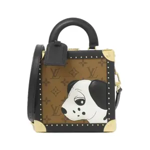 Pre-owned Louis Vuitton Canvas Shoulder Bags Monogram Reverse Mini Square Trunk Coated Calf Bag