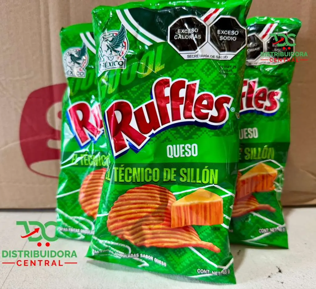 Ruffles Queso Pack 48 Grams - Crispy & Crunchy Mexican Chips for Quick Snack