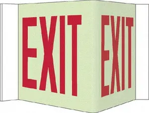 AccuformNMC Glow-in-the-Dark Acrylic Exit Sign, 14.5" Wide x 8" High, Home Improvement Work Safety & Security Equipment (GLV1)
