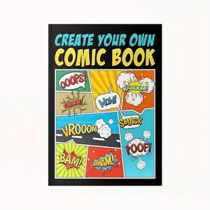 Create Your Own Comic Book, 100 Blank Pages Template, Write and Draw Original Stories, Fun Activity Journal for Kids Teens and Aspiring Artists, Activity Books Drawing