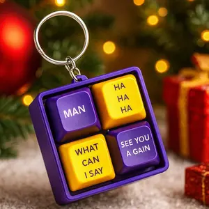 Mamba Theme Keycap Keychain – 4-Key Sound Toy with Purple & Gold Design, Fun Gift and Collectible Accessory Christmas Gifts for Boyfriends Kids