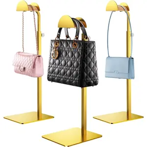 3 Pack Purse Display Stand, Adjustable Height Handbag Display Holder, Stainless Steel Bag Hanger Stand