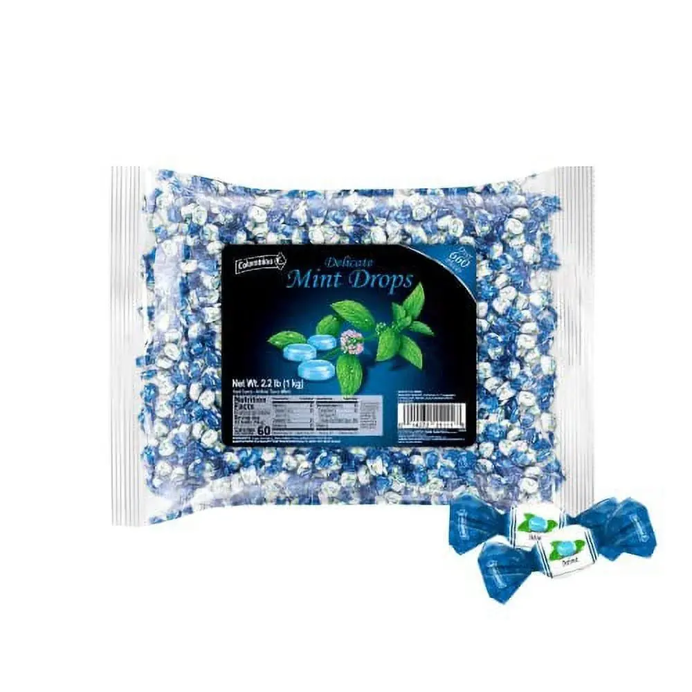 Colombina Delicate Drops Breath Mints Bulk Bag 2.2 lb (1 kg) – Over 660 Individually Wrapped Mini Mints – Imported from Colombia
