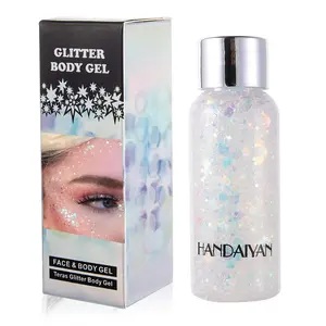 Mermaid Sequins Chunky Glitter Liquid Eyeshadow Glitter Body Gel Festival Glitter Cosmetic Face Hair Nails Makeup Long Lasting Sparkling 30g (#09 White)
