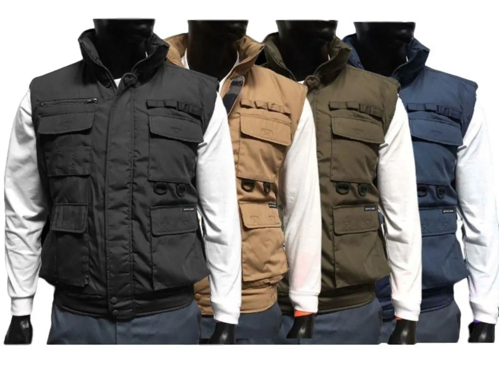 Men’s & Big Men’s Multiple Pocket Water Resistant Poplin Shell Padded Vest