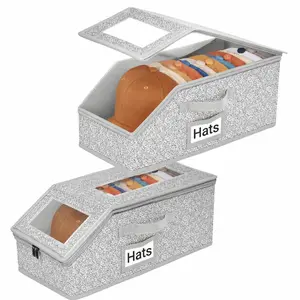 Stackable Hat Storage for Baseball Caps, 1/2 PCS Hat Storage Boxes for Closet, Holds up to 30 Caps with Cardboard, Hat Organizer for Women & Men Meaningful gifts for Christmas Fathersdaygift