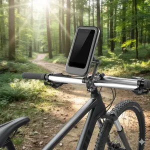 Universal Waterproof Motorcycle Bike Phone Mount, Compatible with GPS Devices, Anti-Slip Handlebar Stem, Easy Install for Outdoor Riding Sports Equipment