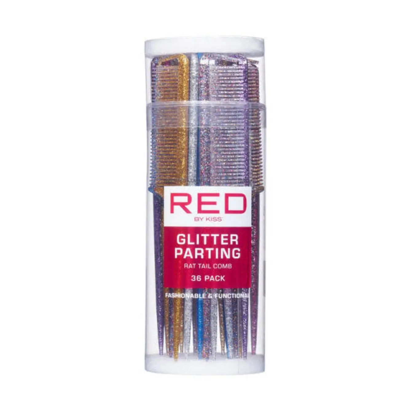 RED Parting Rat Tail Comb Bulk Glitter