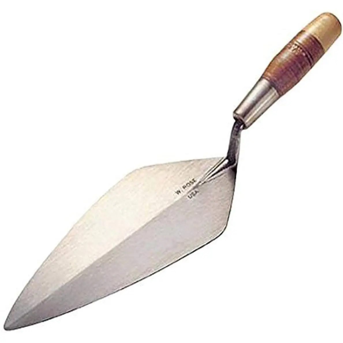 RO316-11 Rectangular 11.5 in Narrow London Brick Trowel with Leather Handle, Versatile Construction Hand Tool for Masonry & Tiling