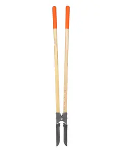 Post Hole Digger With Wood Handle And Scale Markings, 57.5-Inch Length Manual Hole Digger For Fence Posts, Landscaping, And Garden Edges, Durable Steel Construction, Ergonomic Grip For Efficient Soil Penetration