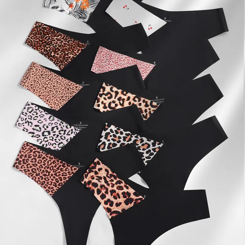 5/10/26 Pcs Low Waist Women's Briefs, Sexy Slim-Fitting V-Shape Love Letter Heart Panties, Low Rise Panties, Rainbow Color Underwear for All Seasons
