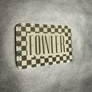 Checkered Print Name Patch - personalized name 3x2 inch patch - pick your color