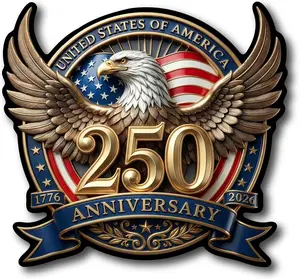 USA 250th Anniversary Car Window Decal Sticker - Patriot Eagle with Statue of Liberty Vinyl Decal for Car Truck Laptop -1776-2026 Bumper Sticker 250 Years USA Independence Day Car Decal 2-Pack