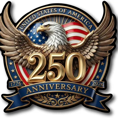 USA 250th Anniversary Car Window Decal Sticker - Patriot Eagle with Statue of Liberty Vinyl Decal for Car Truck Laptop -1776-2026 Bumper Sticker 250 Years USA Independence Day Car Decal 2-Pack