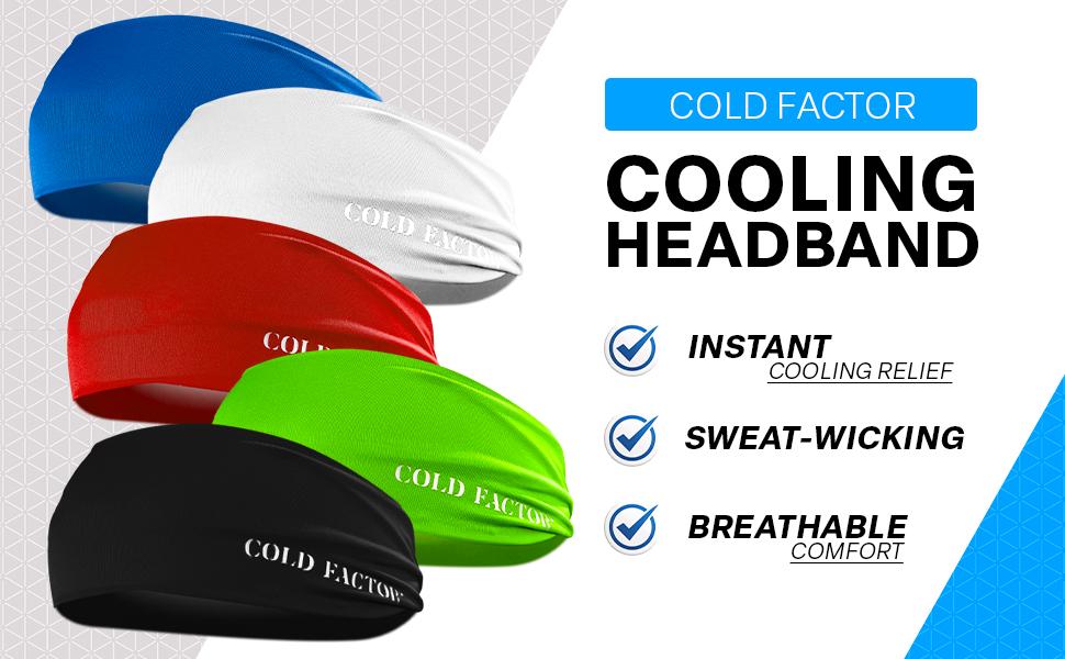 Unisex Pre Workout Sports Cooling Headband - All Season, UPF 50+ Advanced Evaporative Comfort, Instant Cooling Sweatband for Outdoor Sports, Hiking