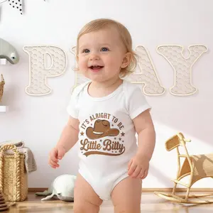 It's Alright To Be Little Bitty Baby Bodysuit Casual Short SleeveRomper Crew Neck Outfit for Baby Boys & Girls  Photo Shoot Outfit Infant Size Solid Color Comfort Baby Clothes for Outdoor Daily Wear
