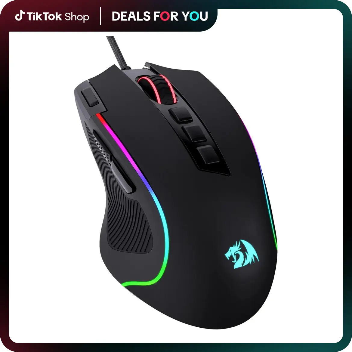 Redragon M612 Predator RGB Gaming Mouse, 8000 DPI Wired Optical Gamer Mouse with 11 Programmable Buttons & 5 Backlit Modes, Software Supports DIY Keyb