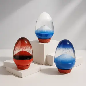 Creative Eggshell Volcanic Eruption Timer & Sand Hourglass Modern Desk Decor Craft Ornament for Relaxation Fun Sand Timer for Kids Gift for Kids Home Office Car Decoration Birthday Gift and Holiday Souvenir