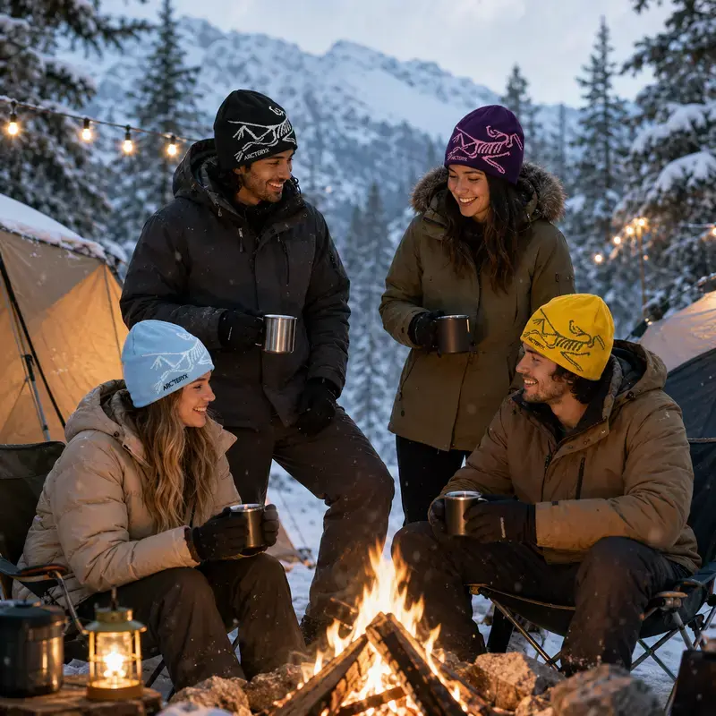 Arc'teryx Bird Head Knit Beanie – Multi-Color Embroidered Winter Skull Cap, Outdoor Camping Ski Hat, Unisex Gorpcore Streetwear Cold Weather Gift