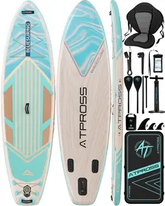[Spring Glow Up] 10'6''x33''Inflatable Stand Up Paddle Board, 400lbs Extra Wide Stand Up Paddleboard with Kayak Seat, Anti-Slip EVA Deck Premium SUP Accessories Kit, Non-Slip Stable Deck Boat for Yoga Fishing Surf