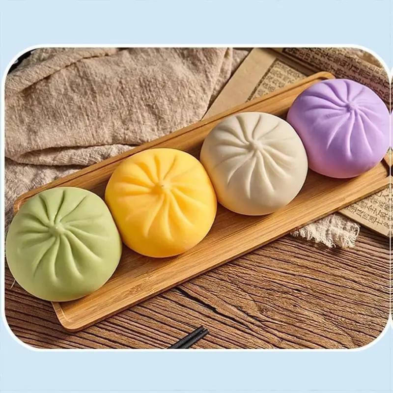 Giant Baozi Squishy Model with Steamer, Steamed BunDumpling Squishy Stress Reliever, Soft Low-RisingDumpling Fidget for Stress Relief, Fun Fidget Model forAdults & Kids, Valentine's Day gift