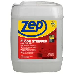 Zep Heavy-Duty Floor Stripper Ammonia Free Concentrate - 5 Gallon  ZULFFS5G - Dissolves and Removes Polish and Heavy Buildup from Hard Floors, Use on Vinyl (VCT), Concrete, Rubber, and No-Wax Tile Floor