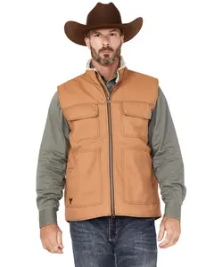 Men's Cowboy Hardware Ranch Canvas Berber Sherpa-Lined Vest - 185131-095