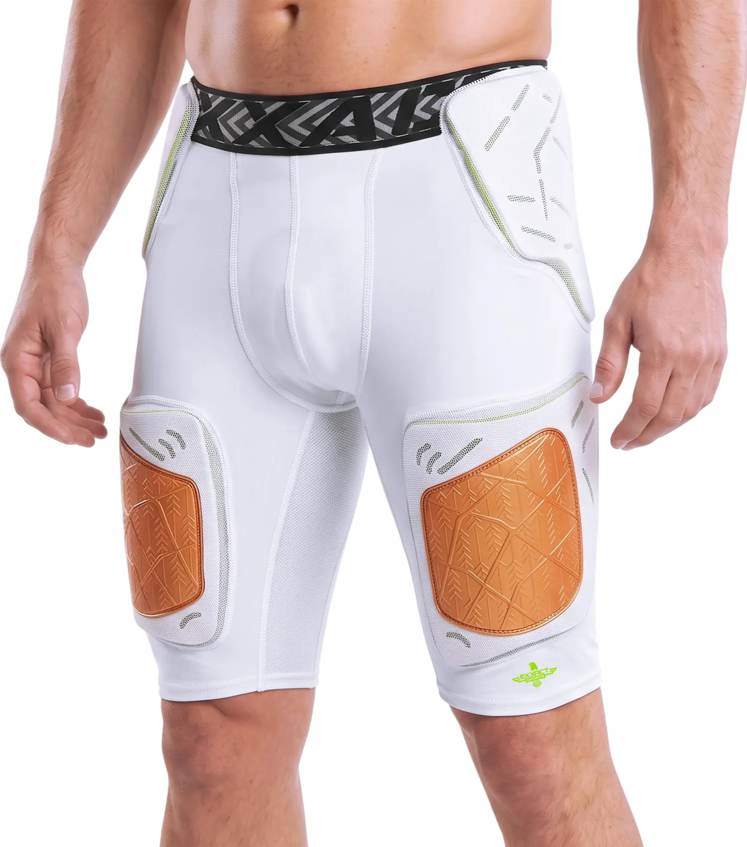 Men's Gladiator 5-Pad Football Girdle with Cup Pocket (White Bronze)