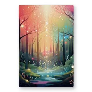 Conscious Sales C1MP1218HTN18I 12 x 18 in. Magical Forest - Beige Metal Print Wall Art - Elegant Art