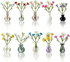 10-Pack Magnetic Mini Bud Vases, Mixed Glass Fridge Vases with Heavy-Duty Magnets, Small Flower Holders for Locker, Whiteboard, Home Office Decor, Gifts for Teachers & Coworkers