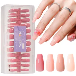 Gellen Pre-colored False Nail Tips - Press-On Nails Medium Full Cover Soft Gel Nail Tips  ( 450 pcs. 11 sizes, 4 Colors )