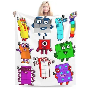 Numberblocks Blanket Ultra Soft Flannel Throw Blanket Warm Cozy Fleece Blankets Gifts for Boys Girls Adults Travelling Camping Sofa BedThanksgiving Father's Day Children's Day holiday gifts for family and children