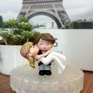 2 pcs Cute Bride and Groom Wedding Figurine | Cute Wedding Couple | Cute Wedding Figurines | Cake topper Cute Figurines Decor