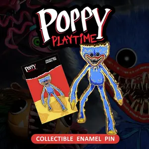 Poppy Playtime Huggy Wuggy Enamel Pin, Collectible Metal Brooch for Backpack Hat Jacket, Scary Cute Horror Game Merch, Premium Zinc Alloy Lapel Pin