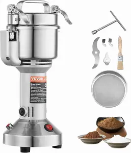 VEVOR 750G Electric Grain Mill Grinder, High Speed 2000W Commercial Spice Grinders, Stainless Steel Pulverizer Powder Machine, for Dry Grains Spices Cereals Coffee Corn Pepper, Straight Type VEVOR