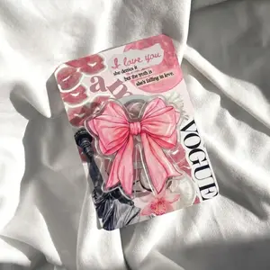 Coquette Pink Bow Phone Grip, Cute Ribbon Shape Phone Stand, Aesthetic Balletcore Phone Holder, Girly Pink Chic Mobile Top Decoration, Trendy Gift for Her