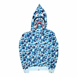 BAPE ABC Camo Shark Full Zip Hooded Sweatshirt Blue