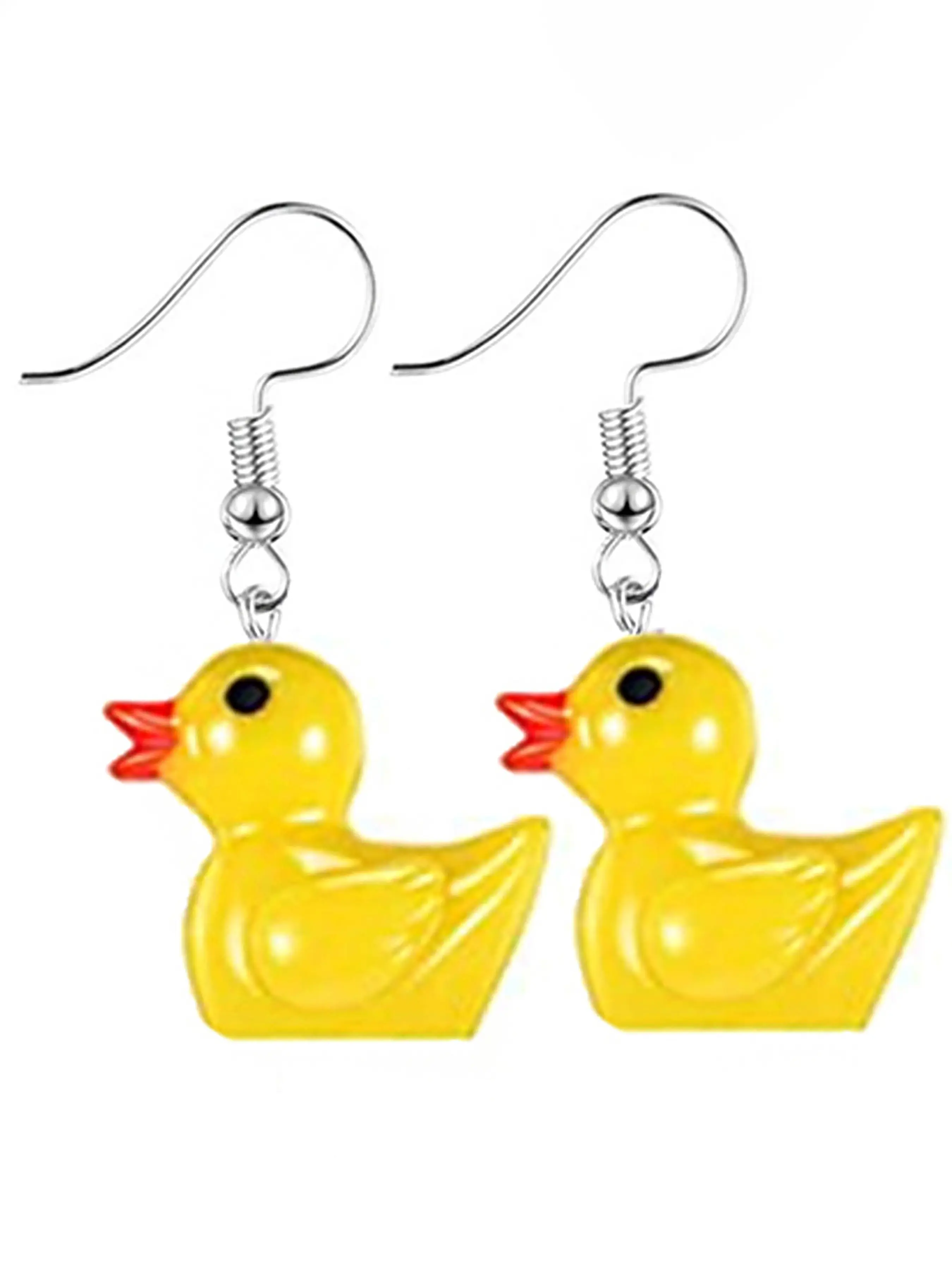 Rubber Duck Earrings for Kids and Adults, Rubber Duck Charms Earrings, Cute Animal Drop Earrings, Unique Personalized Jewelry Gifts for Any Occasion