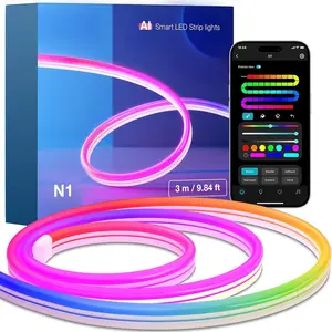 N1 AI  RGB Rope Lights for Christmas, Personalized AI Lighting Designer, LightBeats  Sync, Color Segment DIY, Voice Control Via App, 9.84ft  &  LED Strip Lights
