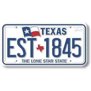 Texas State License Plate Magnet by Classic Magnets, 1.9" x 3.8"