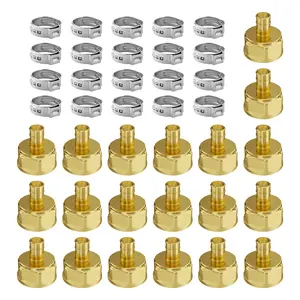 VEVOR Pipe Fittings, 1/2" 20PCS Brass Pipe Fittings, Clamp-style 1/2 NPT Internal Thread Pipe Connector Brass Air Fittings, Heavy Duty Plumbing Fittings NPT Adapter for Heating/Shower Systems, Water Pipes