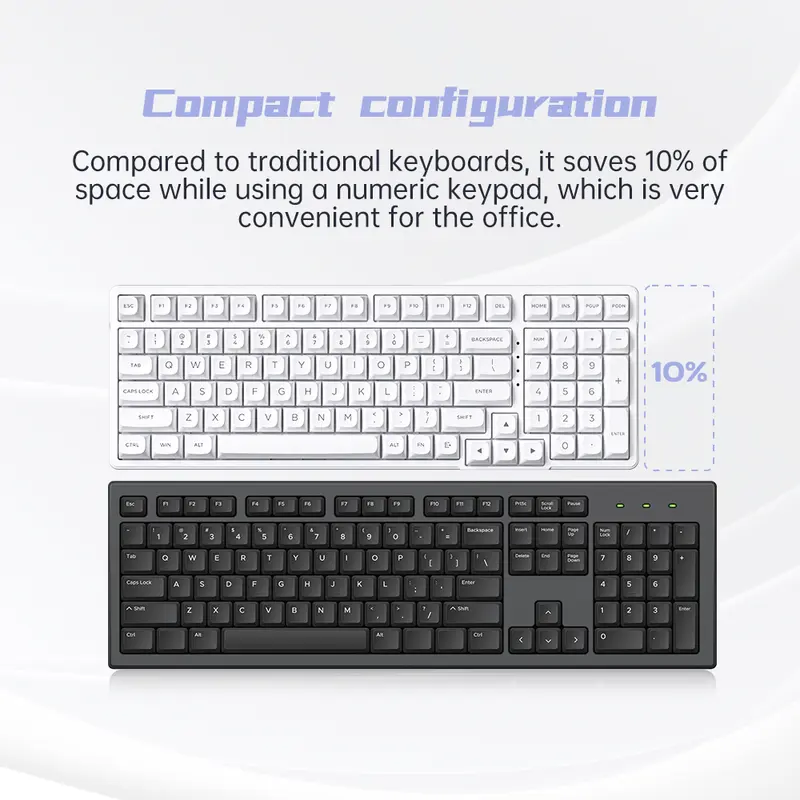 Zifriend ZT99 Creamy Mechanical Keyboard - 99-Keys with Numpad, 5