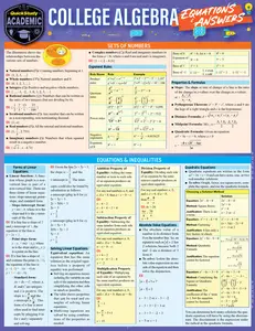 USED-College Algebra Equations & Answers: A Quickstudy Laminated Reference Guide by Expolog LLC (Misc.)