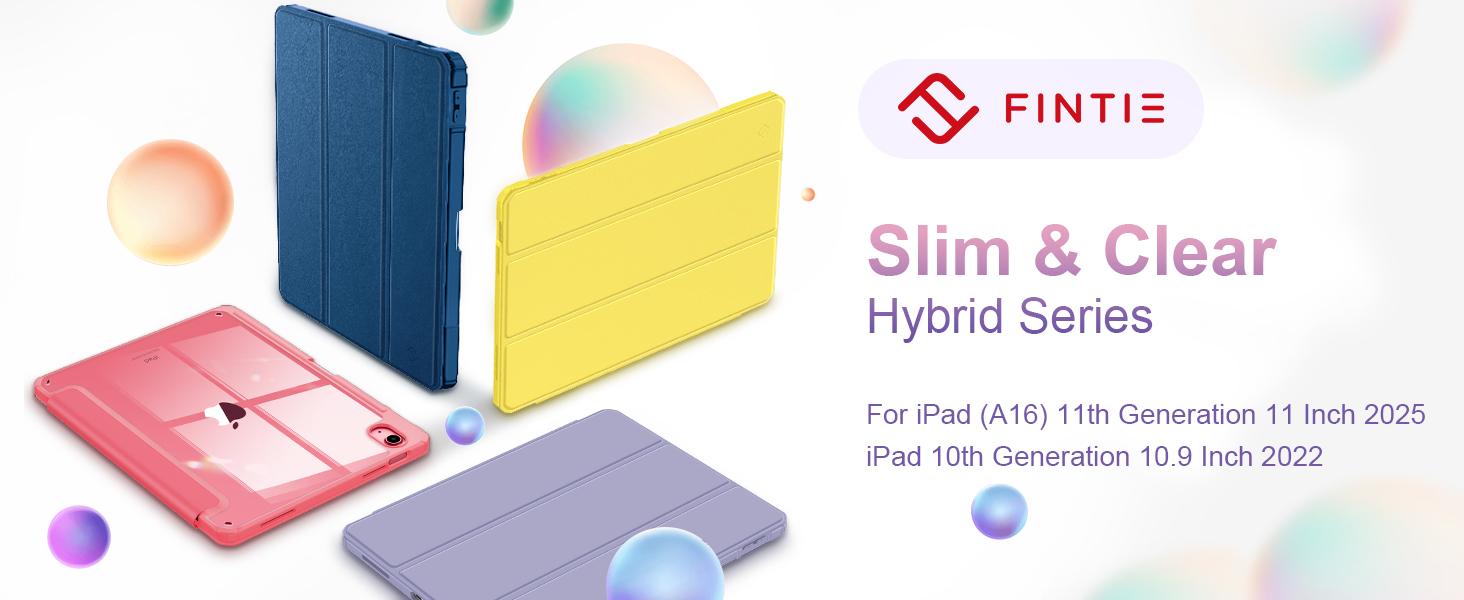 Fintie Case for iPad A16 11th Gen & iPad 10th Gen with Clear Back and Pencil Holder, Auto-Wake/Sleep, Girly iPad Cases, Pink iPad A16 Covers