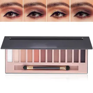 12 Colors Naked Eyeshadow Palette,Nude Matte Eye Shadow Palette Makeup Natural Highly Pigmented Smokey Eyeshadow Palettes,Long-lasting Makeup Pallets for Women(Matte)