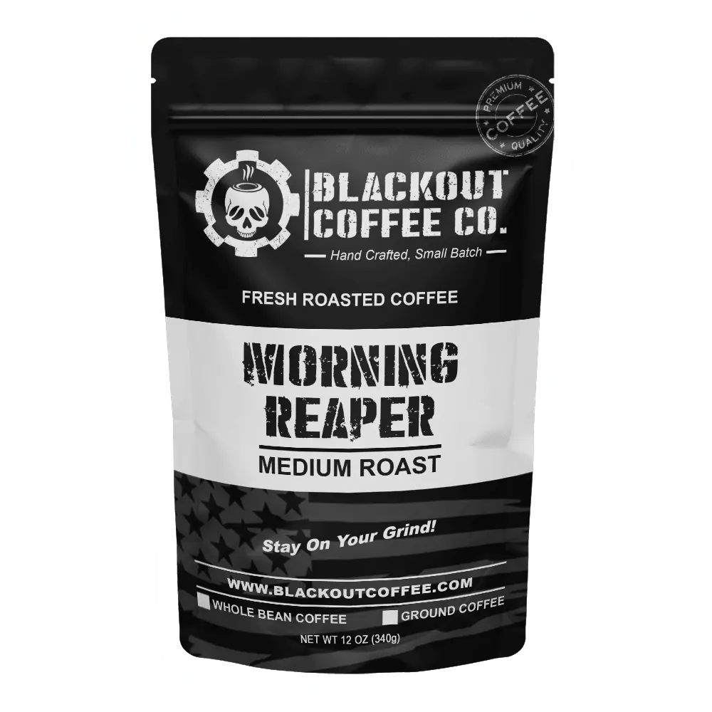 Morning Reaper Ground Coffee – Dark, Bold & Wake-Up-Strong – Perfect for Early Risers, Hardcore Mornings & Coffee That Doesn’t Play Around