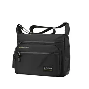 Canvas Shoulder Bag for Mens Multi-pockets 12.2 inch Laptop Messenger Bag Sling Bags School Crossbody Bags Travel